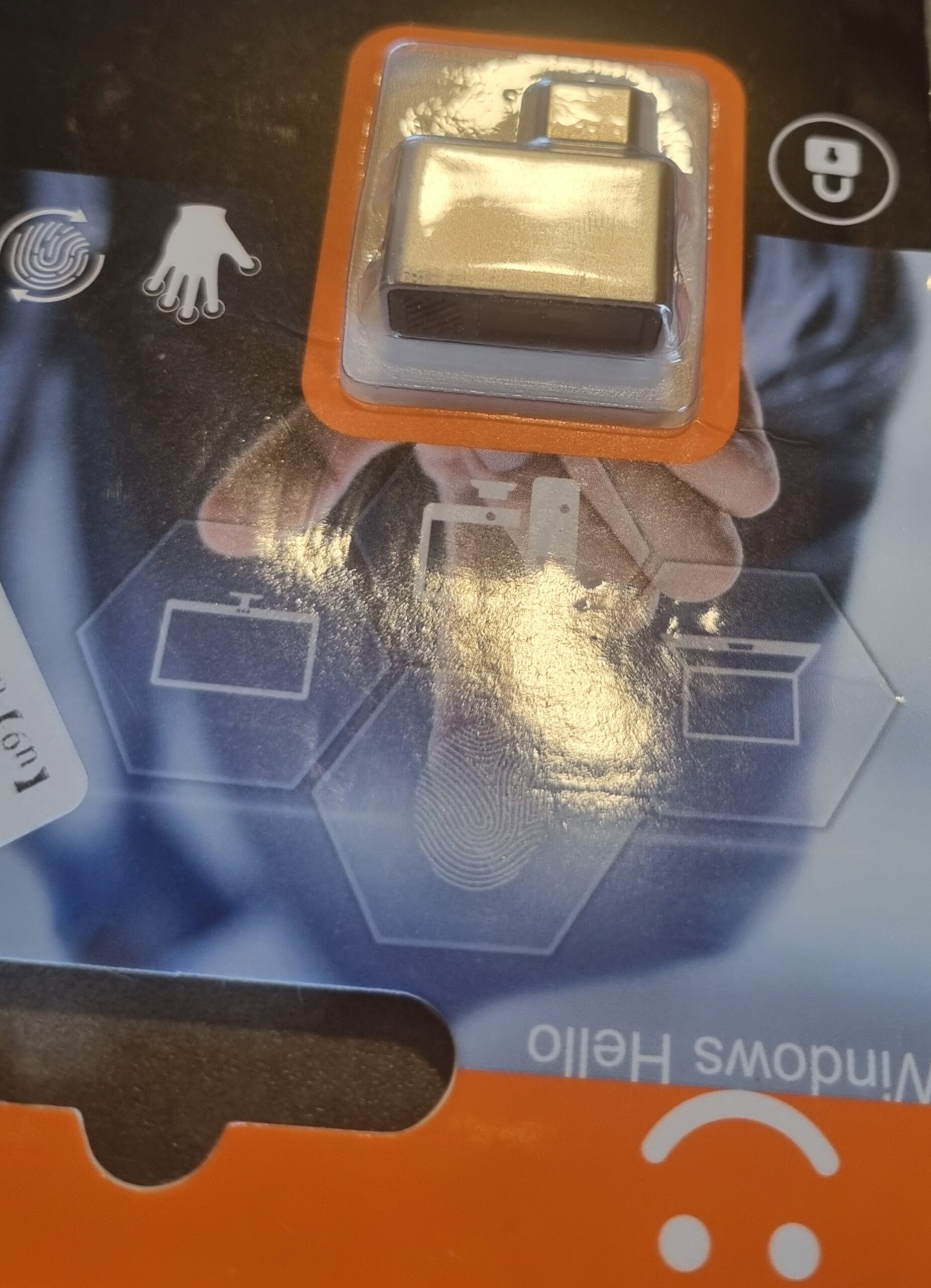 Fingrafaralesari USB C stíll, skanni á enda