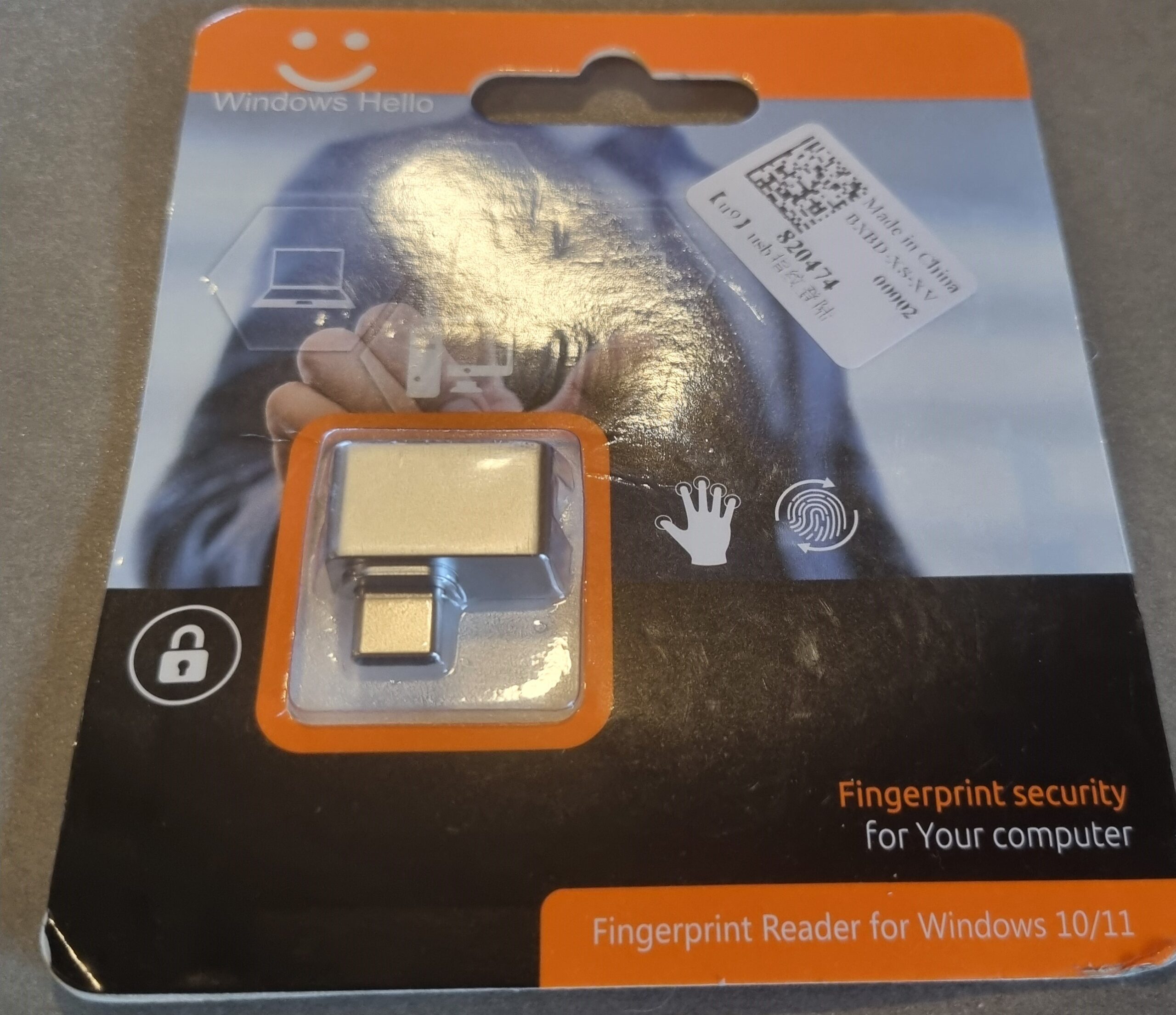 Fingrafaralesari USB C stíll, skanni á enda