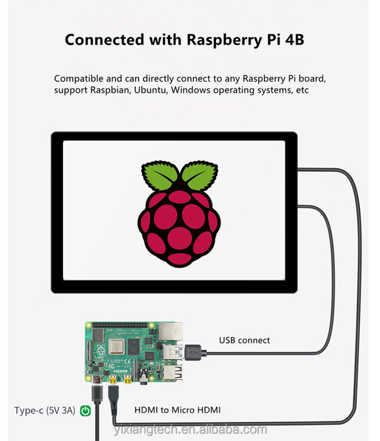 10,1 tommu IPS-snertiskjár með HDMI- og USB-C-tengjum - Image 13