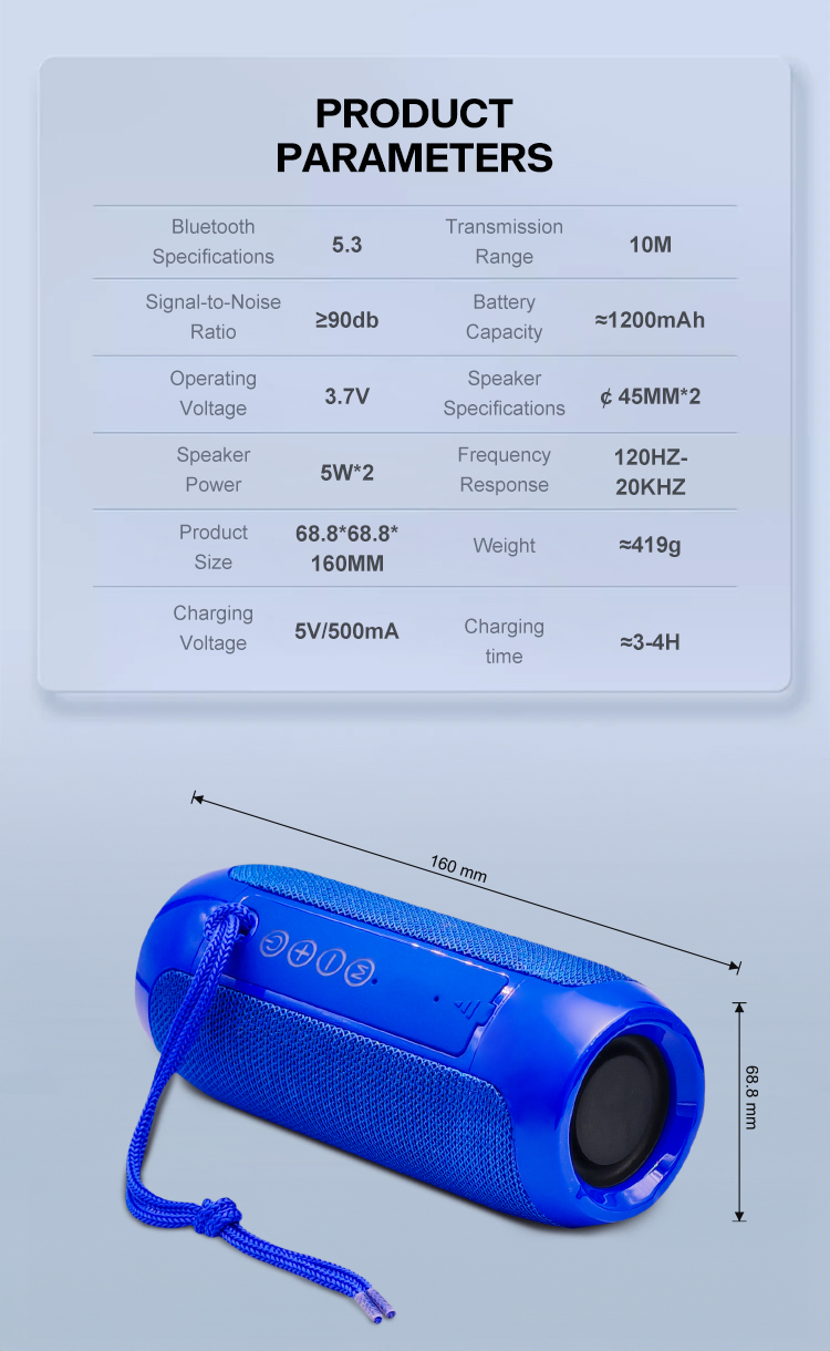 Hágæða ferðahátalari fyrir útinotkun, vatnsheldur með Bluetooth - Image 10