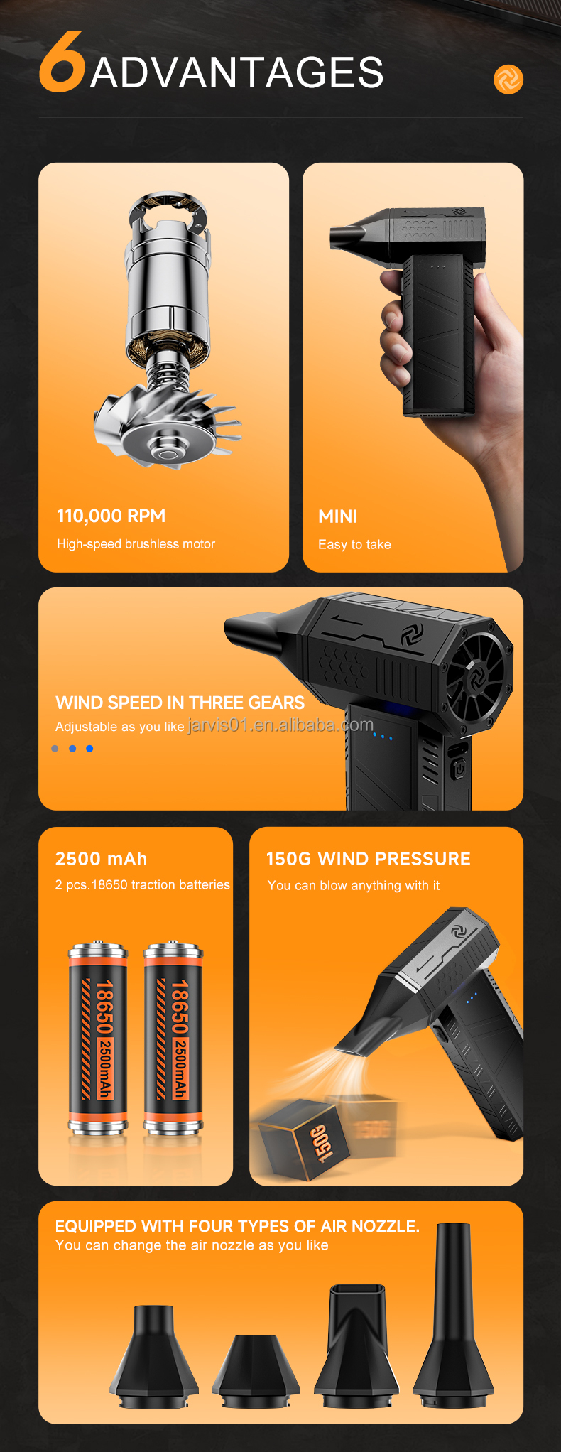 Jarvis X3 Mini Lítil rafdrifin loftdæla - Image 2