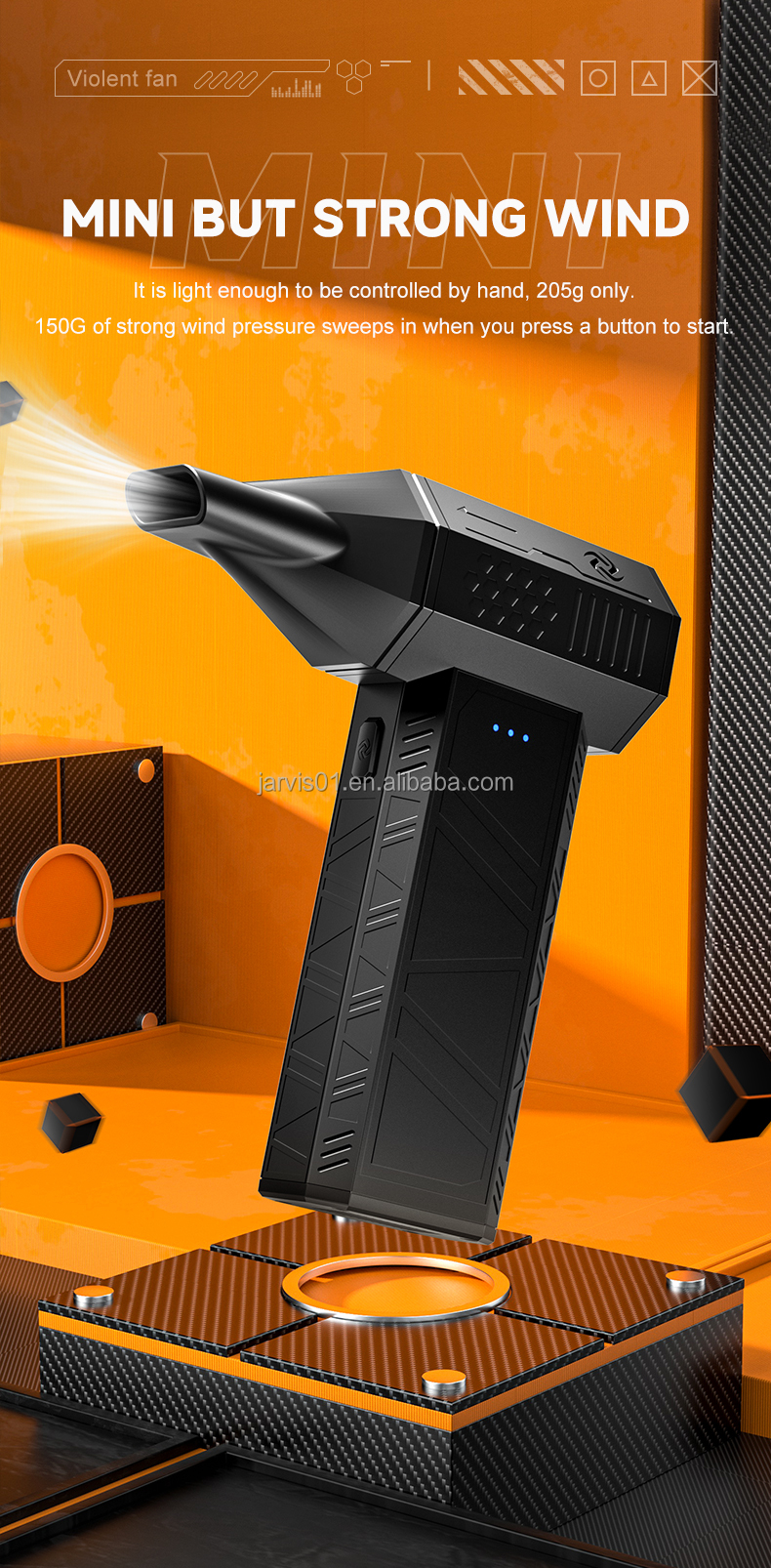 Jarvis X3 Mini Lítil rafdrifin loftdæla - Image 4